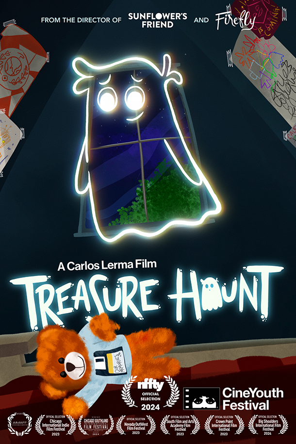move poster for treasure haunt with ghost image