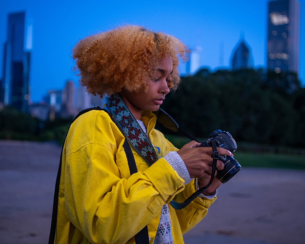 person taking a photograph