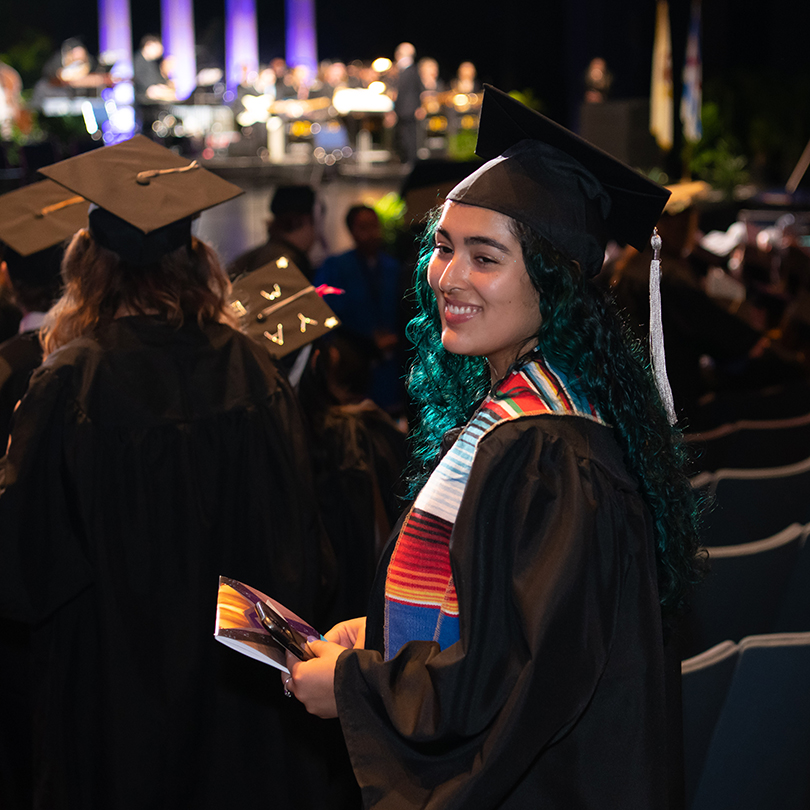 student at commencement