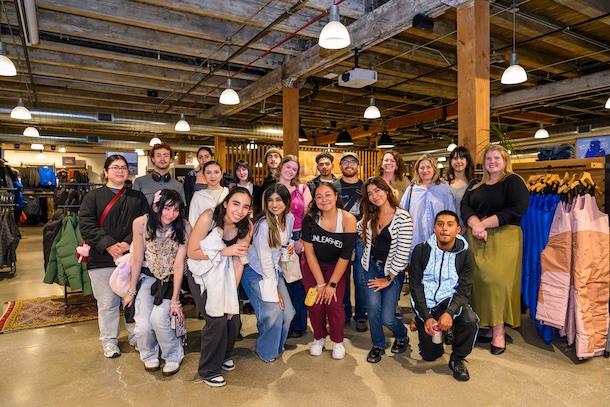 Students who participated in the Patagonia Worn Wear competition with organizer Noelle Bushman (far left.)