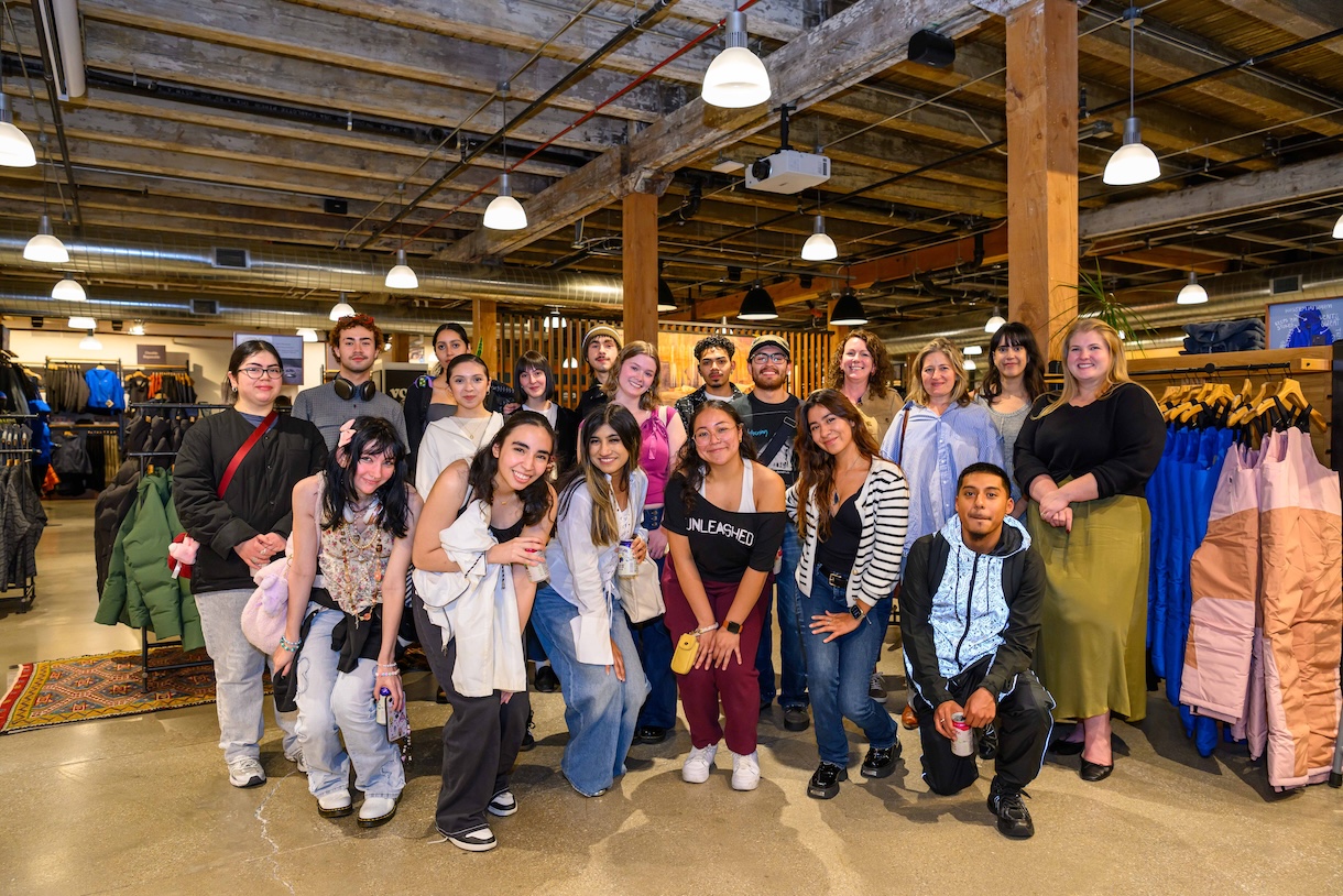 Students who participated in the Patagonia Worn Wear competition with organizer Noelle Bushman (far left.)