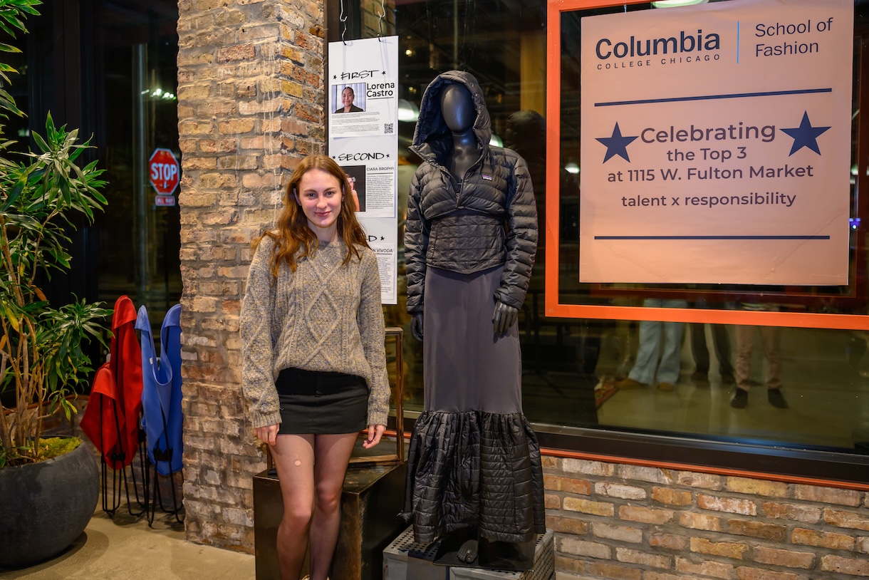 Second place winner Ciara Brophy with her dress. 